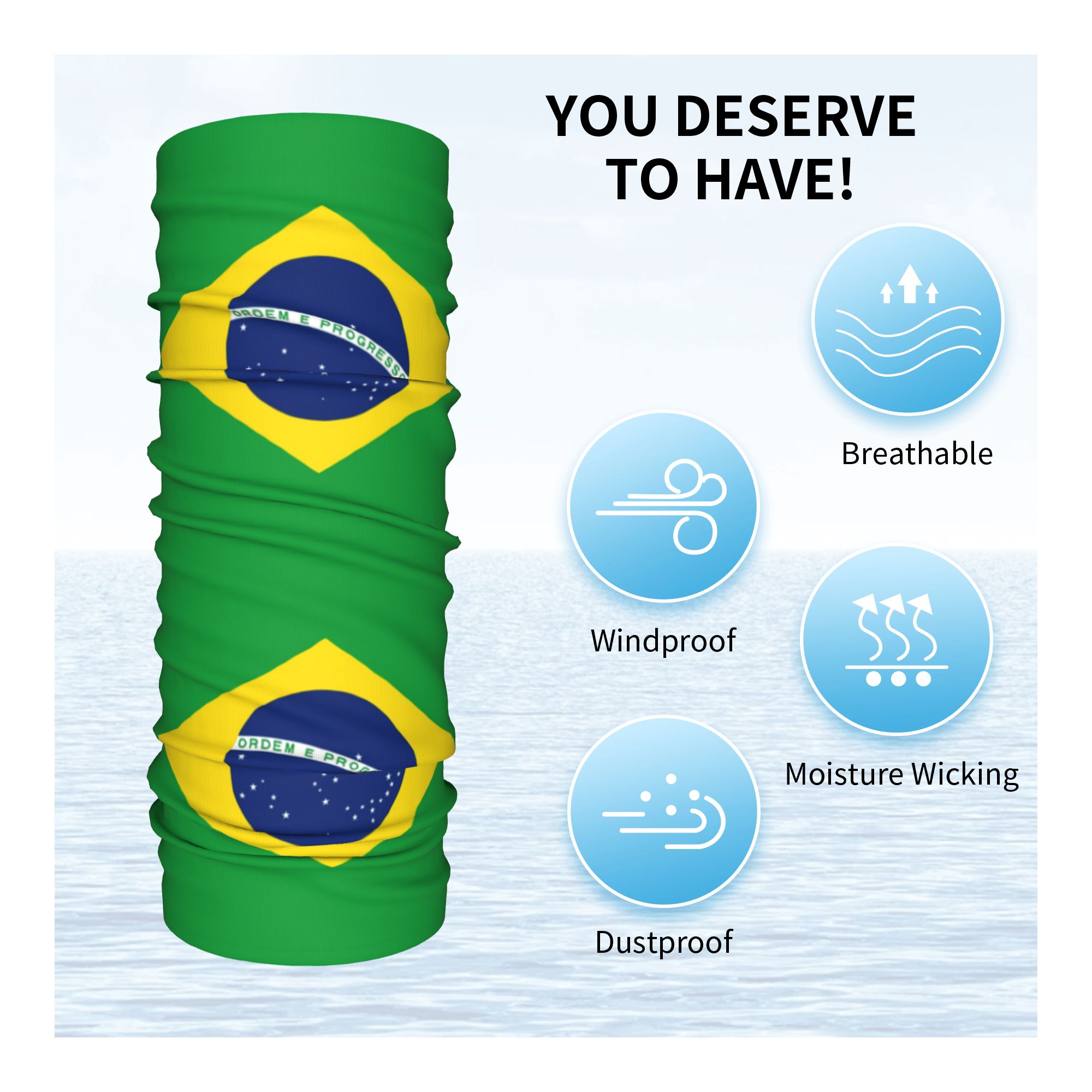 Custom Brazil Flag Bandana Nec - Neck Gaiter Face Cover 리뷰 및 가격