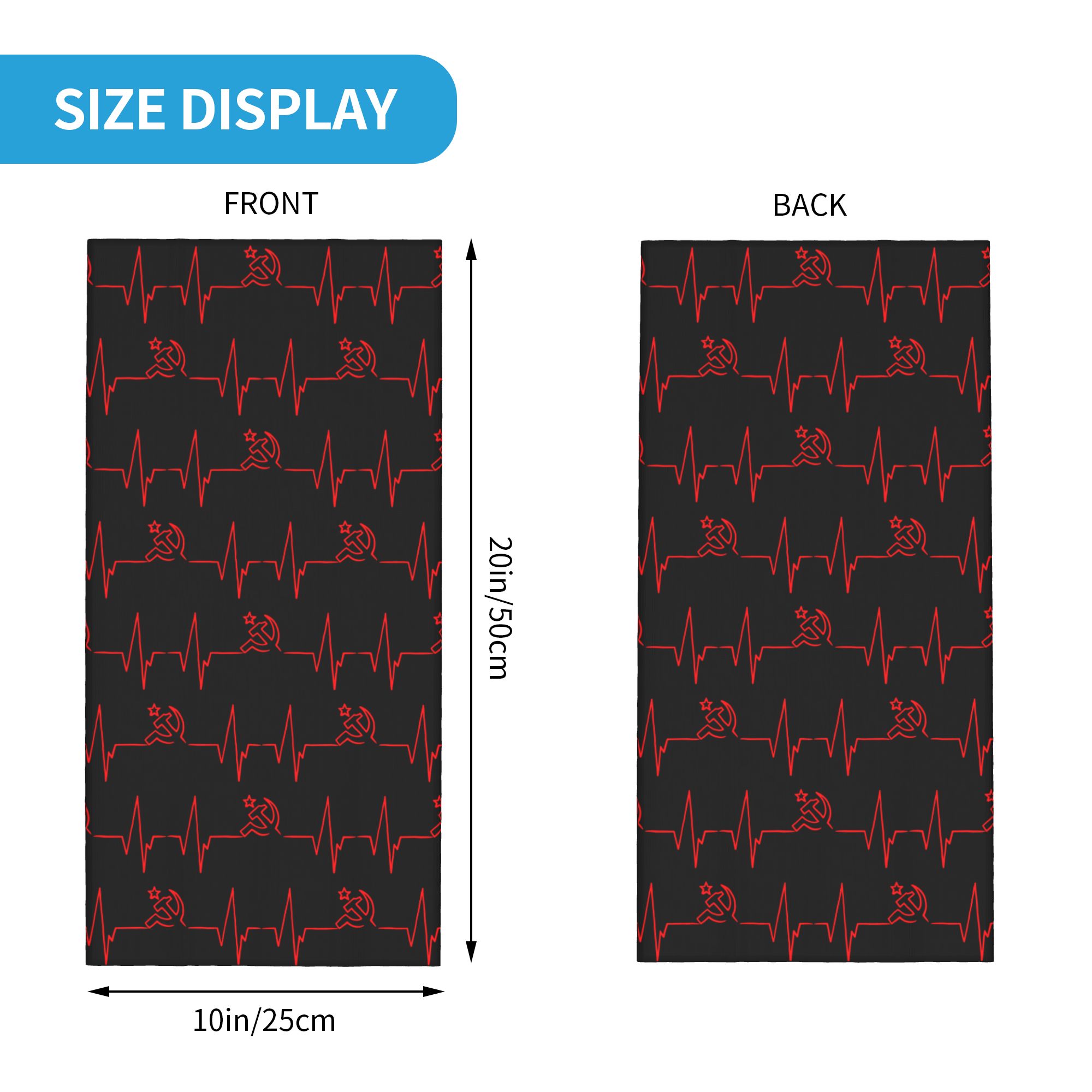Custom Heartbeat Russian Flag  - Neck Gaiter Face Cover 리뷰 및 가격