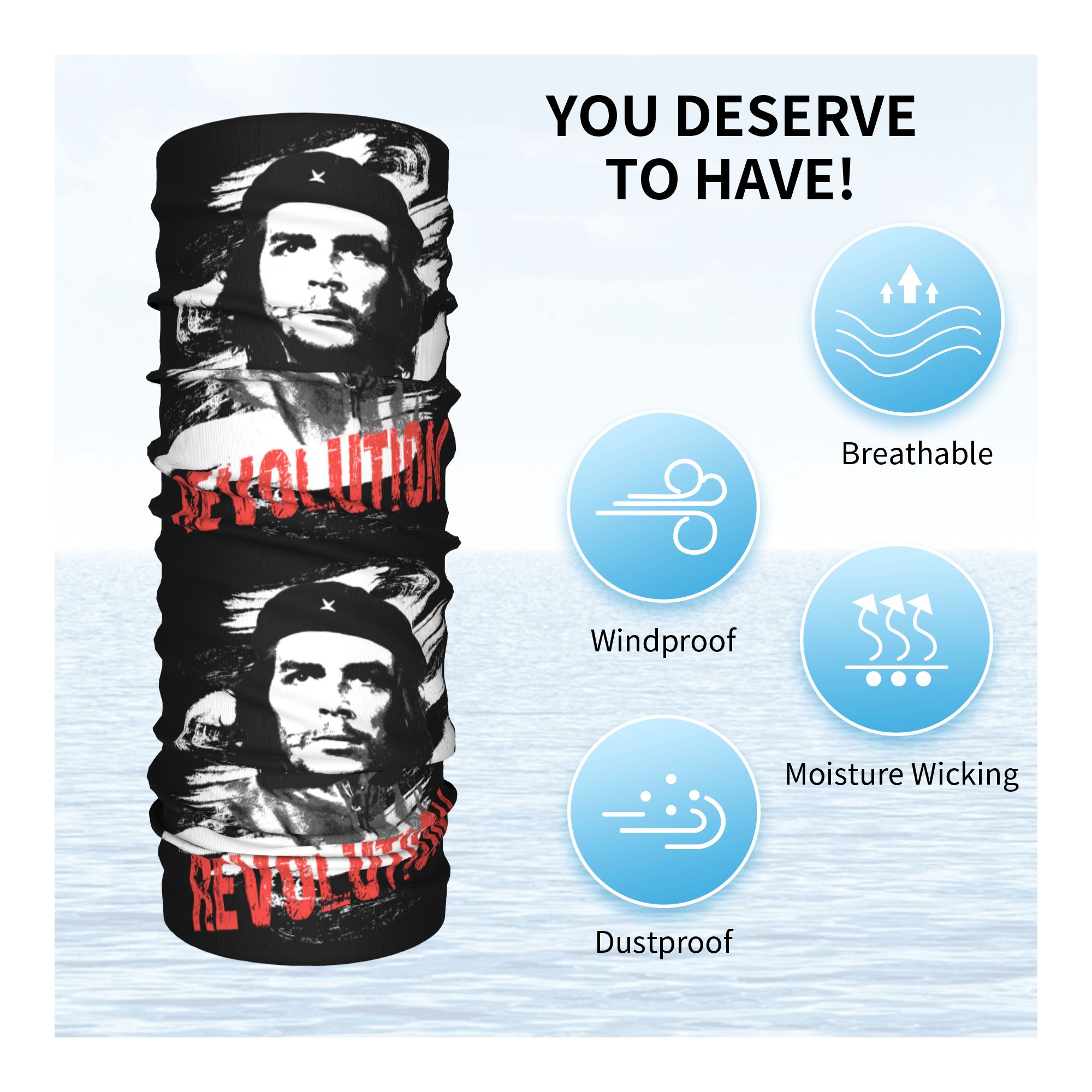 Custom Che Guevara Revolution  - Neck Gaiter Face Cover 리뷰 및 가격