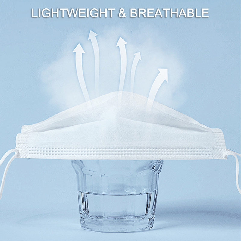 50Pcs 3-layer Mask Face Masks  - Disposable Mask Blue 리뷰 및 가격